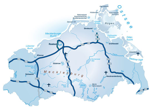 Karte von Mecklenburg-Vorpommern 